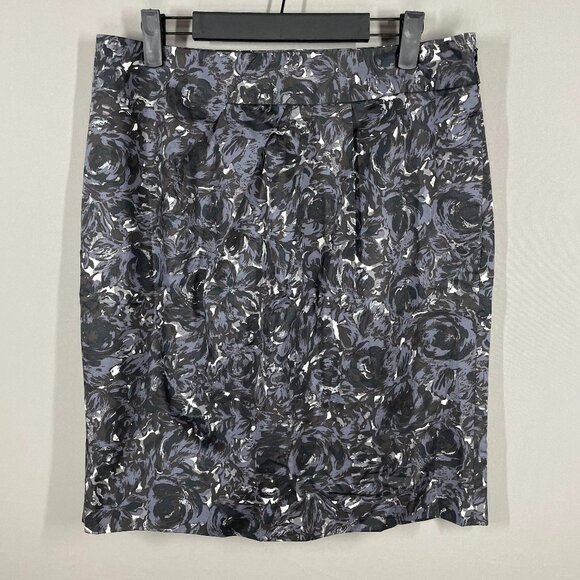 Ann Taylor Dresses & Skirts - NEW Ann Taylor Loft Skirt Womens 10 black gray floral pencil straight